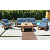 Huntington Outdoor 6 - Piece Teak Conversation Set