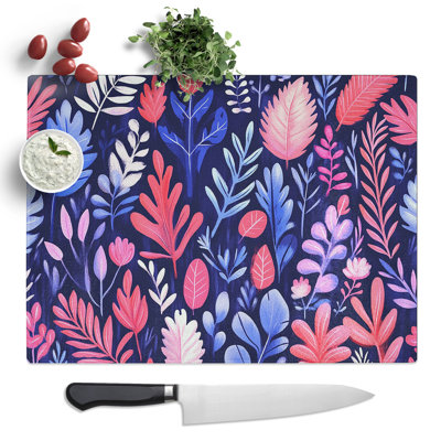 Tropical Pattern Vol.16  Glass Chopping Board