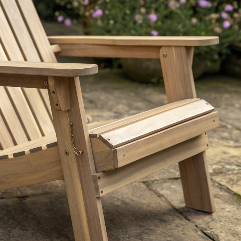 Foldable Outdoor Adirondack Chair With Ottoman