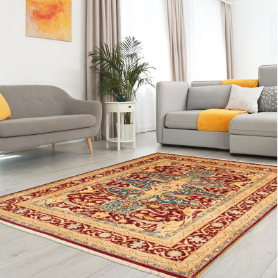 Tapis décoratif en laine de conception unique noué à la main New Age Pakh rouge foncé 9 pi 1 po x 12 pi 2 po