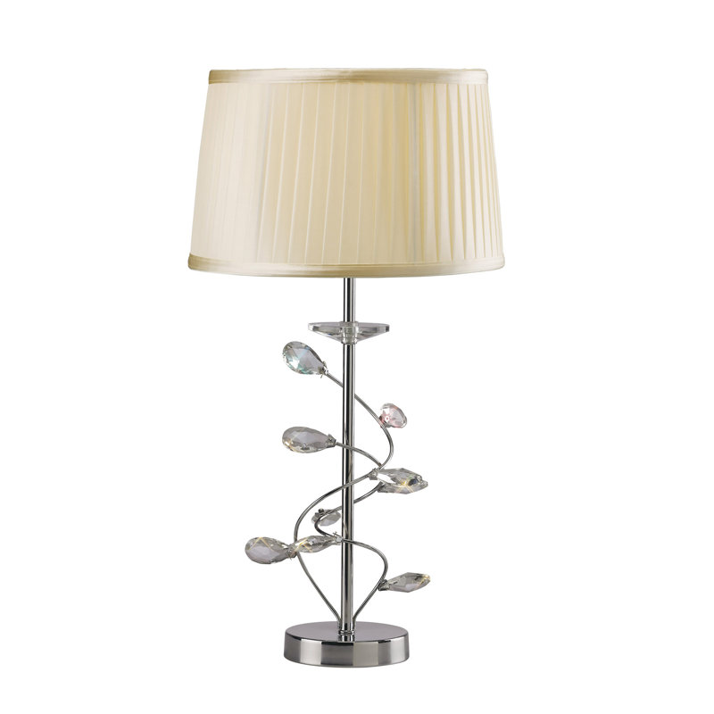 Table Lamp, Polished Chrome, Cream