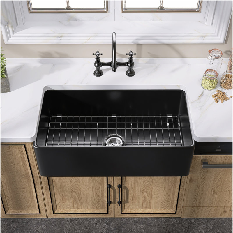 Évier de cuisine en argile réfractaire Glim Deep, H 10 po x l 18 po x P 30 po