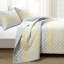 Ensemble de courtepointe réversible en microfibre jaune / gris 3 pièces Medallion-73289315-53909310