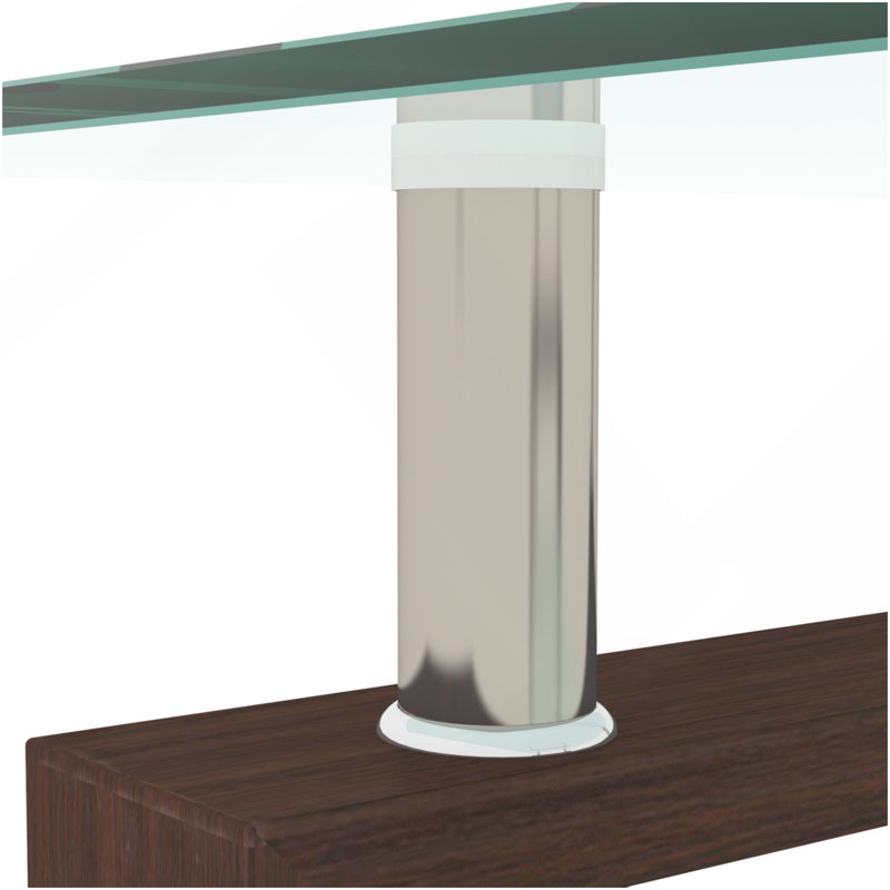 Table basse rectangulaire en verre noyer, table basse transparente, tables d'appoint modernes pour le salon, meubles de salon