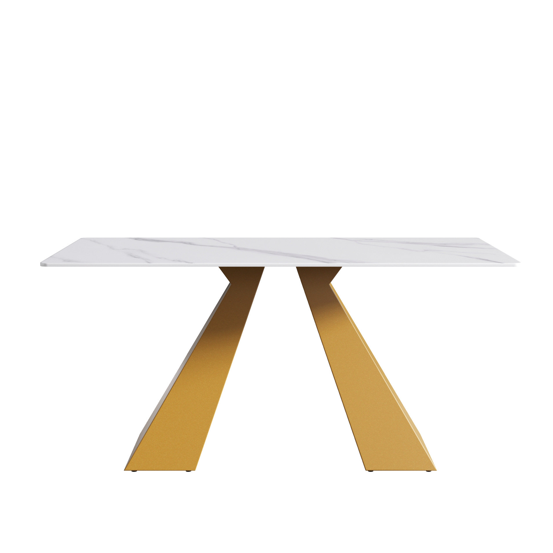 Brayden Studio® 63" Modern White Dining Table With 12mm Thick Sintered ...