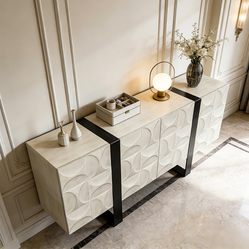 Armoire d'entrée moderne et minimaliste, 32.7" H x 59.1" W x 15.7" D