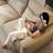 Khaki Genuine Leather Modular Sofa cushion couch