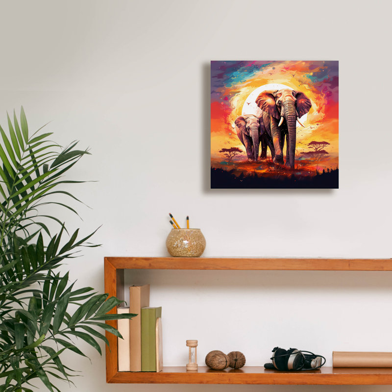 Art mural épique «Elephant» par r3darch0n, H 12 po x l 12 po x P 0,75 po