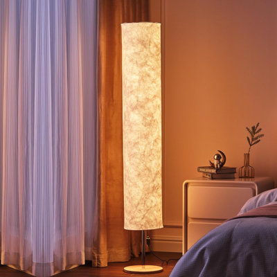 58 Inch Modern Floor Lamp With LED Light And Shade, Slim Design Warm White 3000K Lighting For Living Room Bedroom Game Room