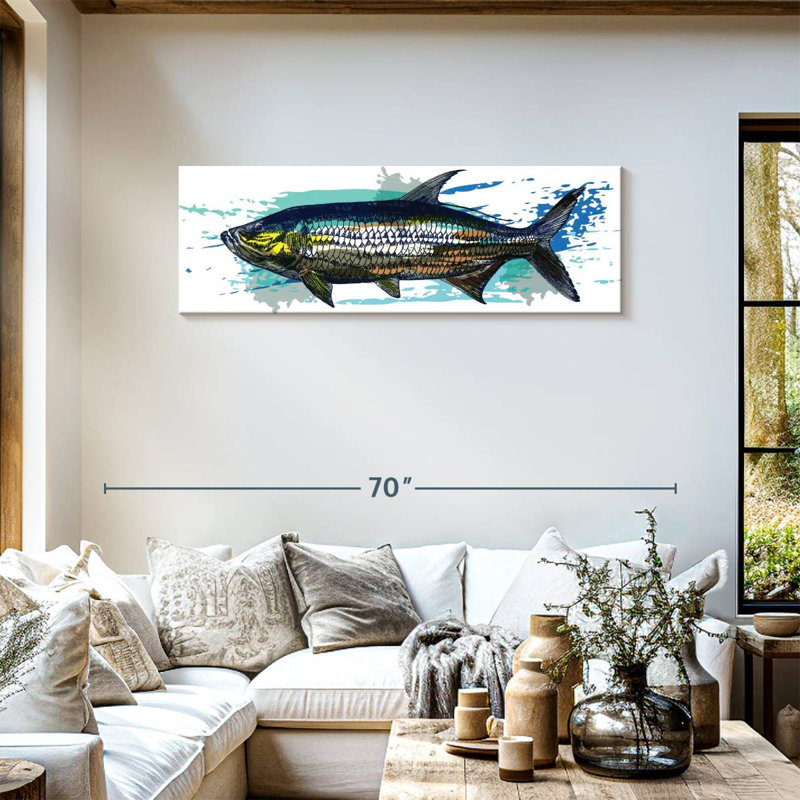" Tarpon Fish ", 17" H x 51" W x 1.25" D