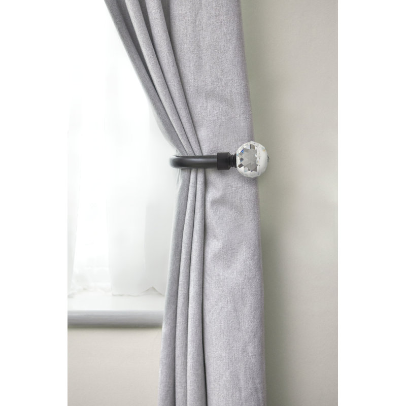 Crystal 20cm Curtain Holdback, Matt Black