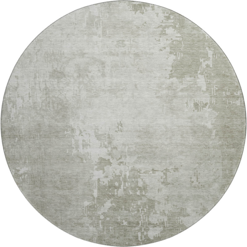 Premium Machine Washable Alijah AMF1257 Abstract Rug, Round 8'