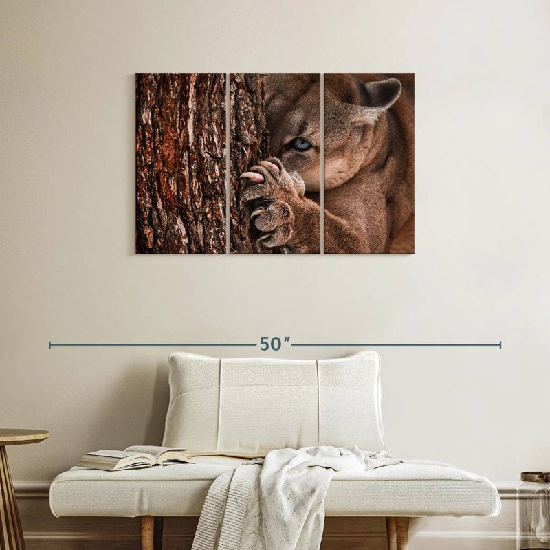 Brampt Peaking Young Cougar, 24" H x 38" W