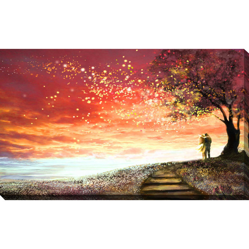 « fireflies », reproduction de peinture à l’huile sur toile tendue, H 28 po x l 48 po x P 1,5 po