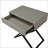 Koda 23” Taupe Wooden Nightstand with Glass Top, Drawer &amp; Metal Base-178243258