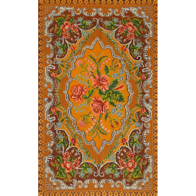 Tapis oriental brun / vert / gris, Rectangle 4 pi x 6 pi