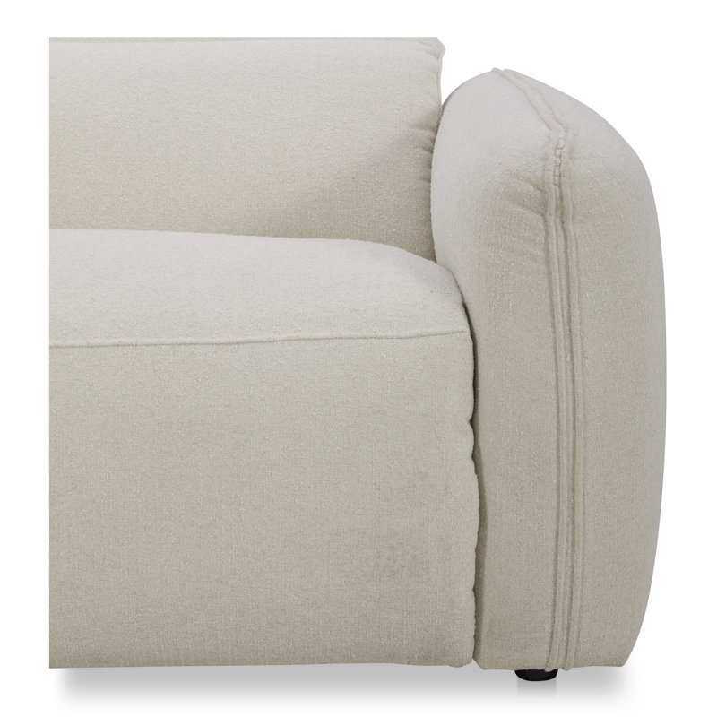 Fauteuil inclinable rembourré Pompeo, Natté blanc chaud