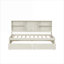 Lit plateforme simple blanc classique avec tiroirs à tablettes latérales et port USB intégré pour les petites chambres et les chambres d'amis-743574147