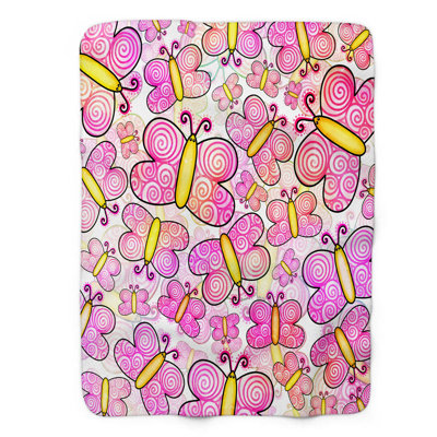 Hand-drawn Butterfly Beauty - 1 Piece Premium Sherpa Blanket