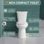 Toilette haute deux pièces compacte 19 po ADA pour personnes âgées, 1,1 / 1,6 GPF Tornado double chasse, CARTE 1000 g, blanc-114137559