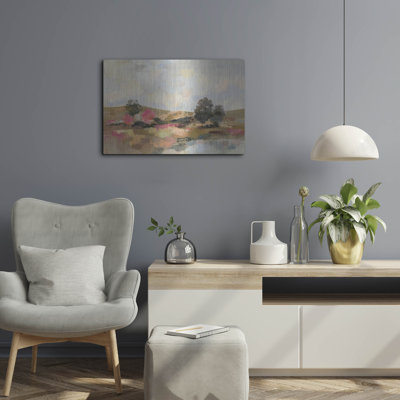  «Lakeside Reminiscence» par Silvia Vassileva, art mural en métal, 24 po x 16 po