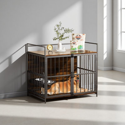 Dog Crate Furniture-Style Cages For Large Dogs Indoor Heavy Duty Super Sturdy 41"