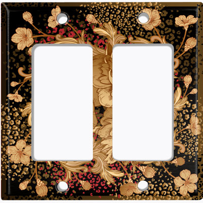 Patterned 2 - Gang Toggle Light Switch Standard Wall Plate