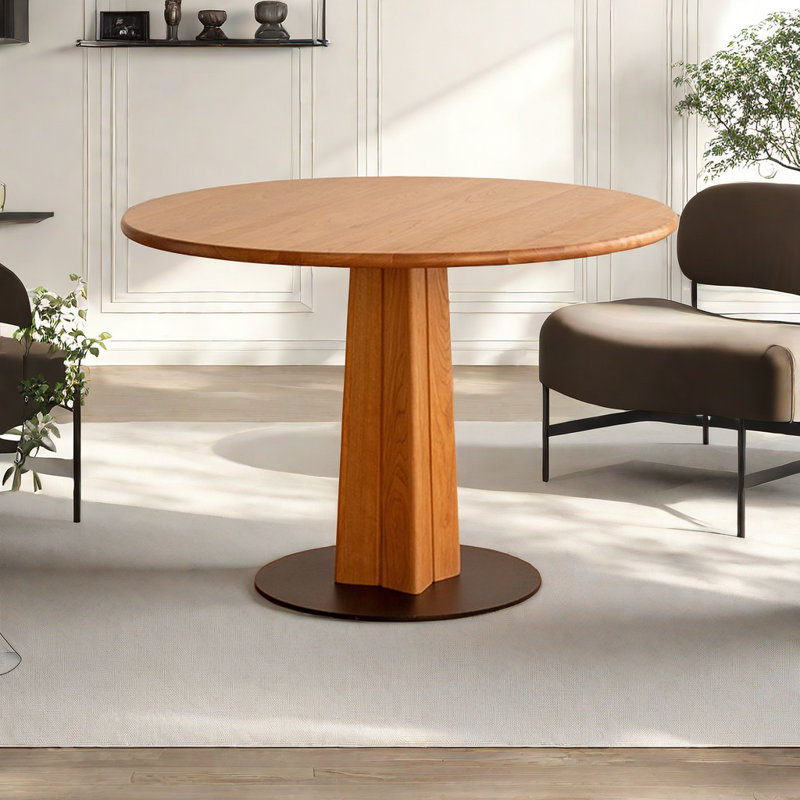 Mischel Cherry Round Solid Wood Dining Table