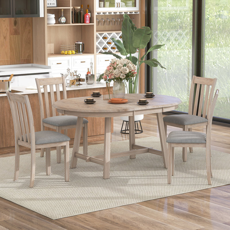 Drida Extendable Dining Set, Brown, Brown