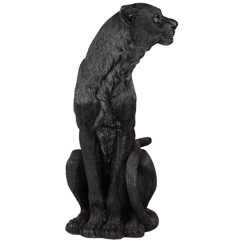 Statue noir pensive panther