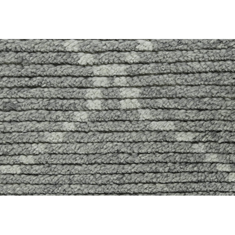 Tapis cendré en laine noué à la main Masham, Rectangle 9 pi 6 po x 13 pi 6 po