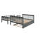 Lit superposé gris avec configuration simple au-dessus d'un lit double, gigogne et rangement pratique, compartiments utiles-1143720619-1143720622