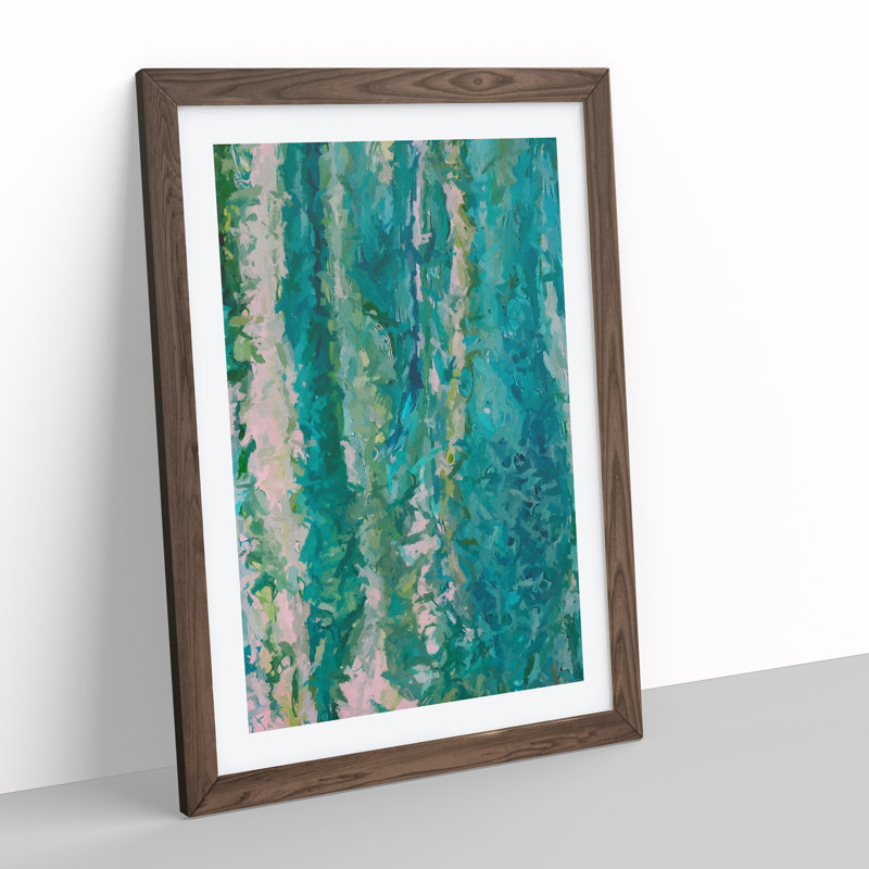 Universe Abstract - Wall Art, 48cm H x 36cm W, Walnut Framed, White