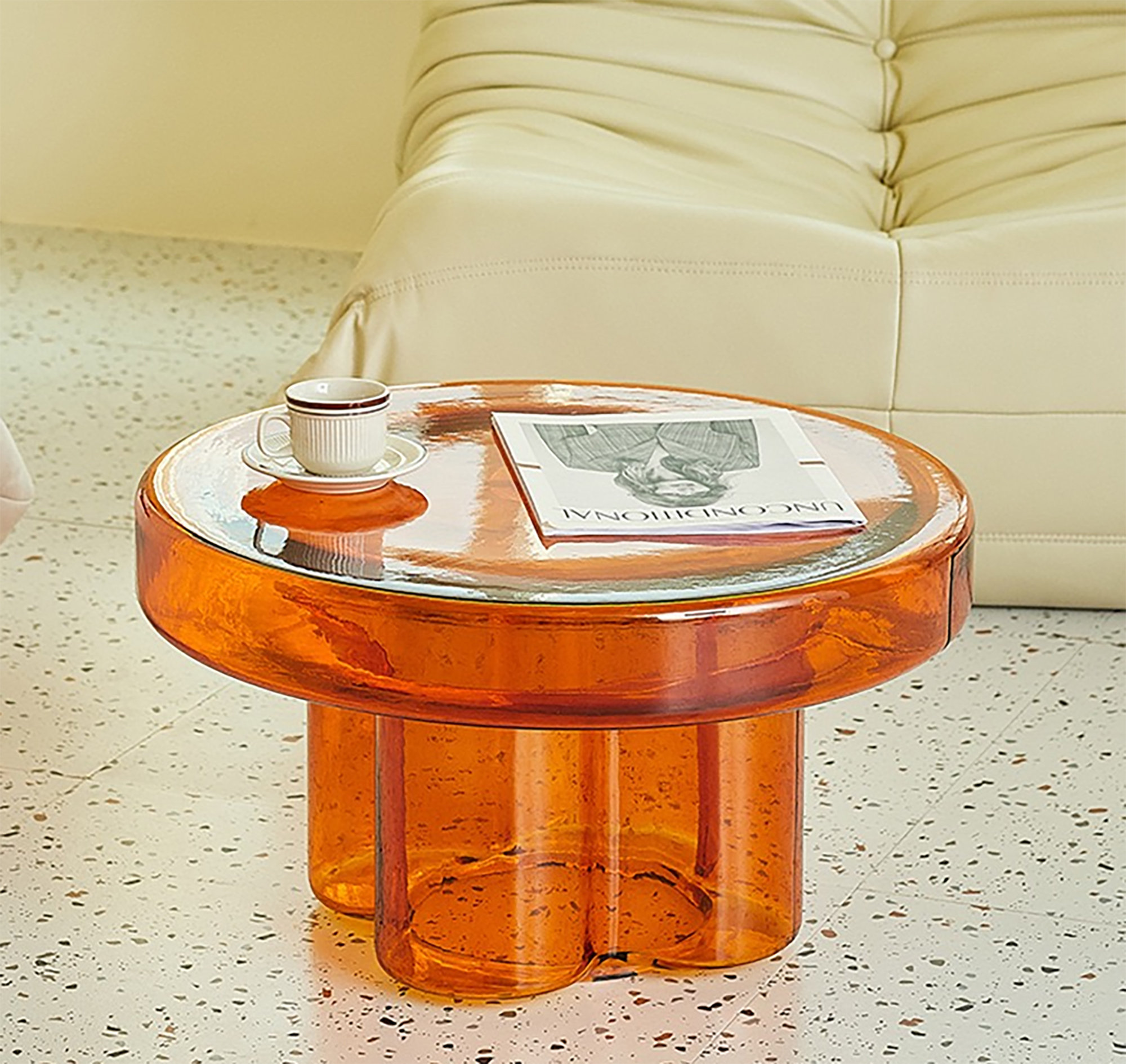 Orren Ellis Lashurn Glass Pedestal End Table Wayfair