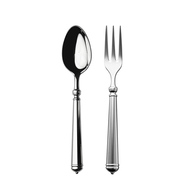 Luce Serving Set - 2 Pieces - Silver - Mirror, Silver