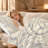 Premium Flannel Lightweight Blanket & 2 Pillow Shams Set with Abstract Gray & Cream Marble Swirls, Ultra-Soft & Warm Cozy Bedding Set for All-Season, 60" x 80" Blanket + 2 Pillowcases Anti-Pilling & Machine Washable(Set of 3)