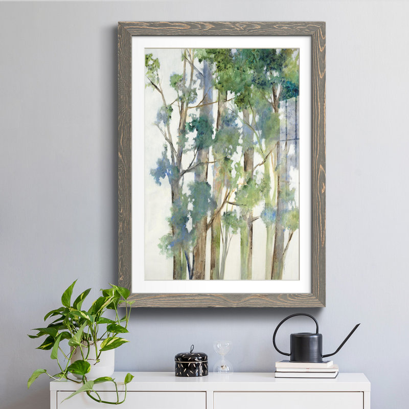 Vent dans les arbres - Reproduction de photo encadrée sur papier, H 31,5 po x l 23,5 po x P 1,5 po, Papier gris