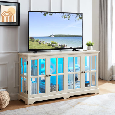 Vitrine blanche antique avec tablettes réglables et construction élégante en configuration rétro