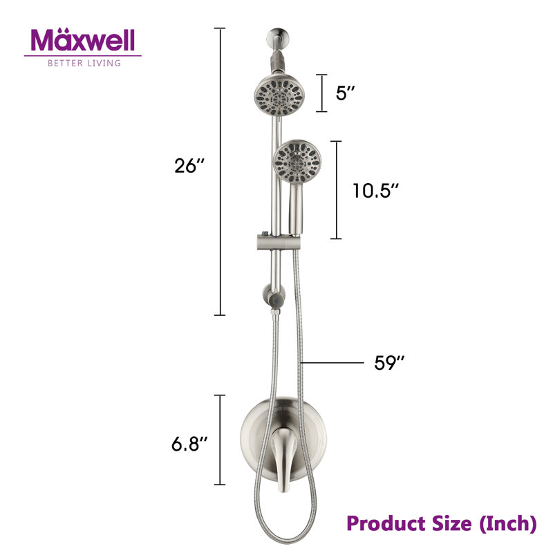 All-In-One Kit with Rough in-Valve, Brushed Nickel