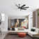 Brixham 72" 8 - Blade Classic Matte Black LED Ceiling Fan Light With Remote Control