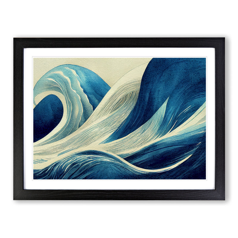 Surrealistic Ocean Wave Vol.2 Abstract, Black, 46cm H x 64cm W x 2cm D