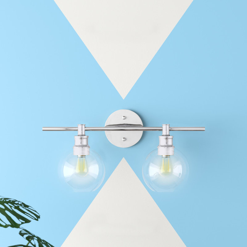 Éclairage pour meuble-lavabo en verre Drinkard, Transparent, Chrome, 2 Lights