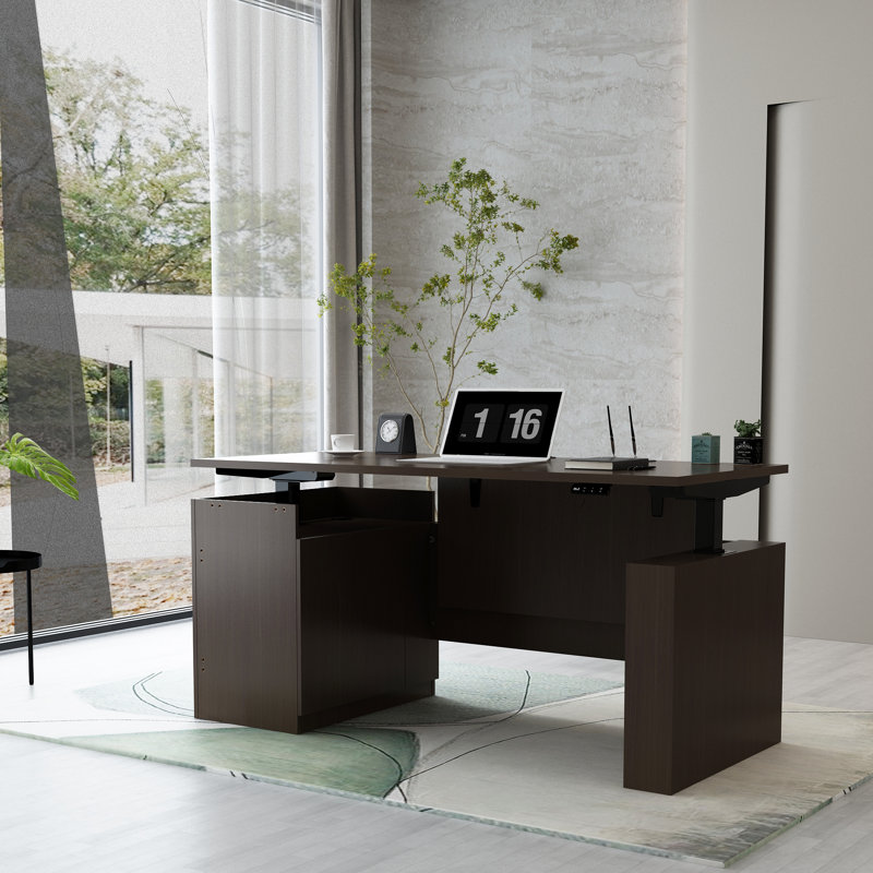 Adjustable Executive Desk, Espresso
