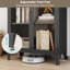 73.6" Arched Metal Storage Display Cabinet with Adjustable Shelves and Glass Doors-1097612521