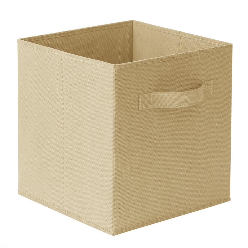 10.5" L x 10.5" W x 11" H Collapsible Fabric Cube Storage Bins, Sand
