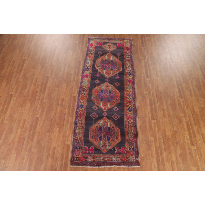 Tapis de couloir géométrique traditionnel 4x11