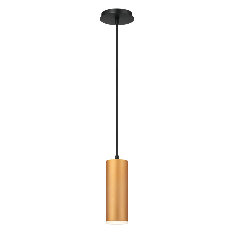 Luminaire suspendu cylindrique à 1 lumière DEL, Noir