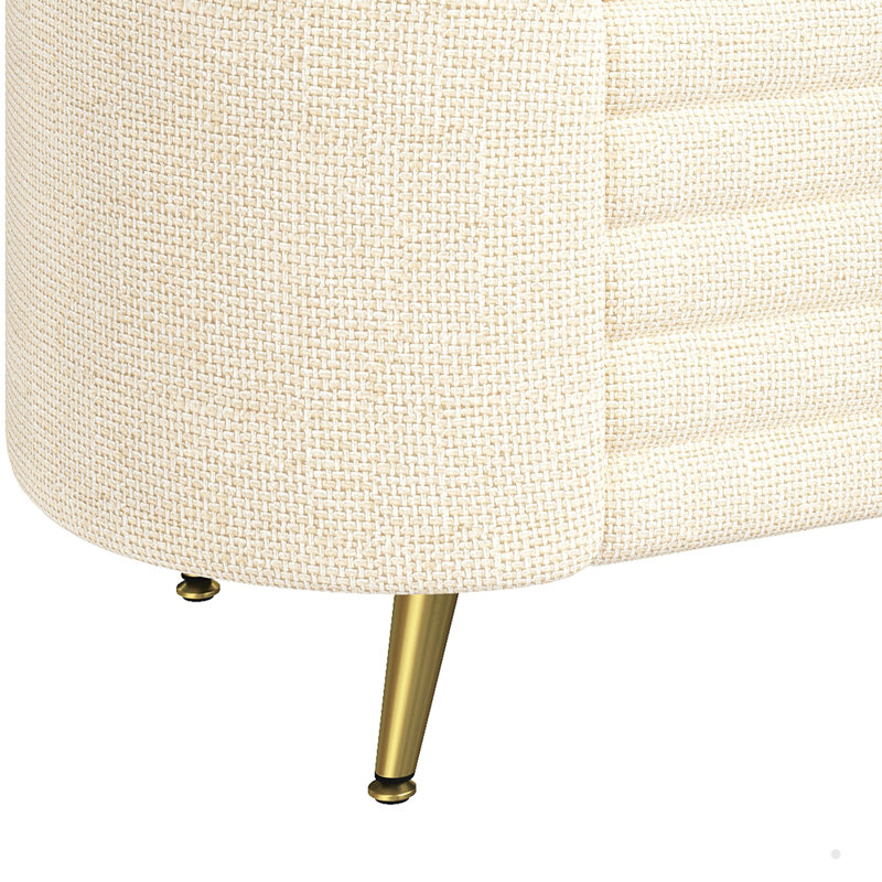 44.9-inch Upholstered Storage Bench End of Bed Bench Entryway Shoe Bench, Beige