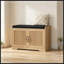 Banc rembourré avec rangement à double porte-132948192