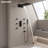 Wall Mounted Waterfall & Rain Shower Head Matte Black Shower Faucet Set, Rough-In Thermostatic Valve Included
